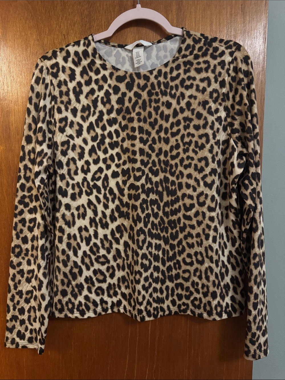 H&M Leopard Print Long Sleeve Top - Tan and Black